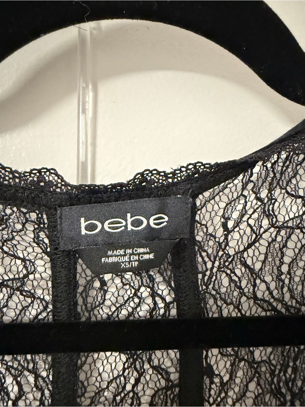 bebe Black Lace Mini Dress with Nude Lining - Picture 2 of 2